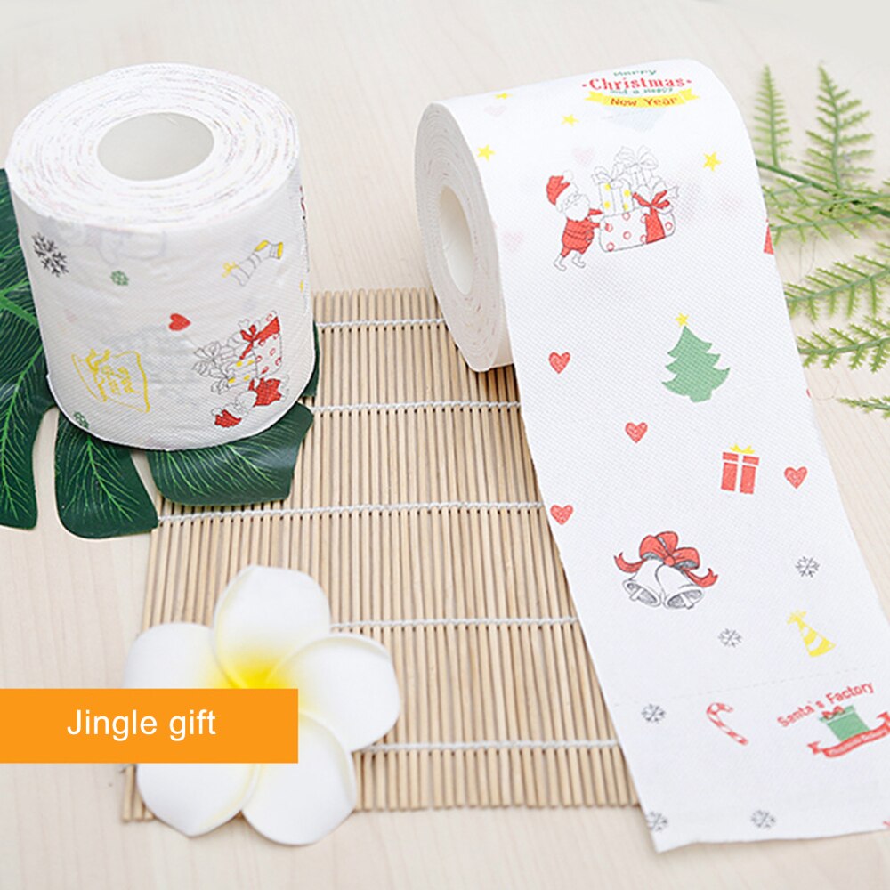 Rouleau de papier toilette imprimé coloré, 1 rouleau de papier hygiénique, motif joyeux noël, arbre du père noël