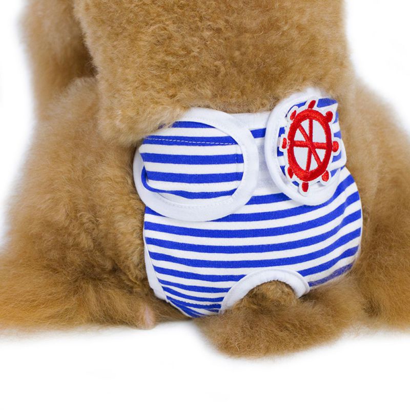 Leuke Hond Fysiologische Broek Panty In Seizoen Sanitaire Broek Voor Vrouwelijke Mooie Ondergoed Voor Jongen Hond Kat: Blauw / XL