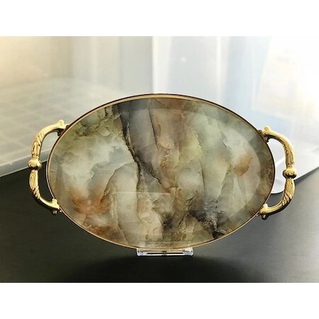 Presentatieplateau met marmermotief, decoratief dienblad, theeblad, koffieblad, draagblad