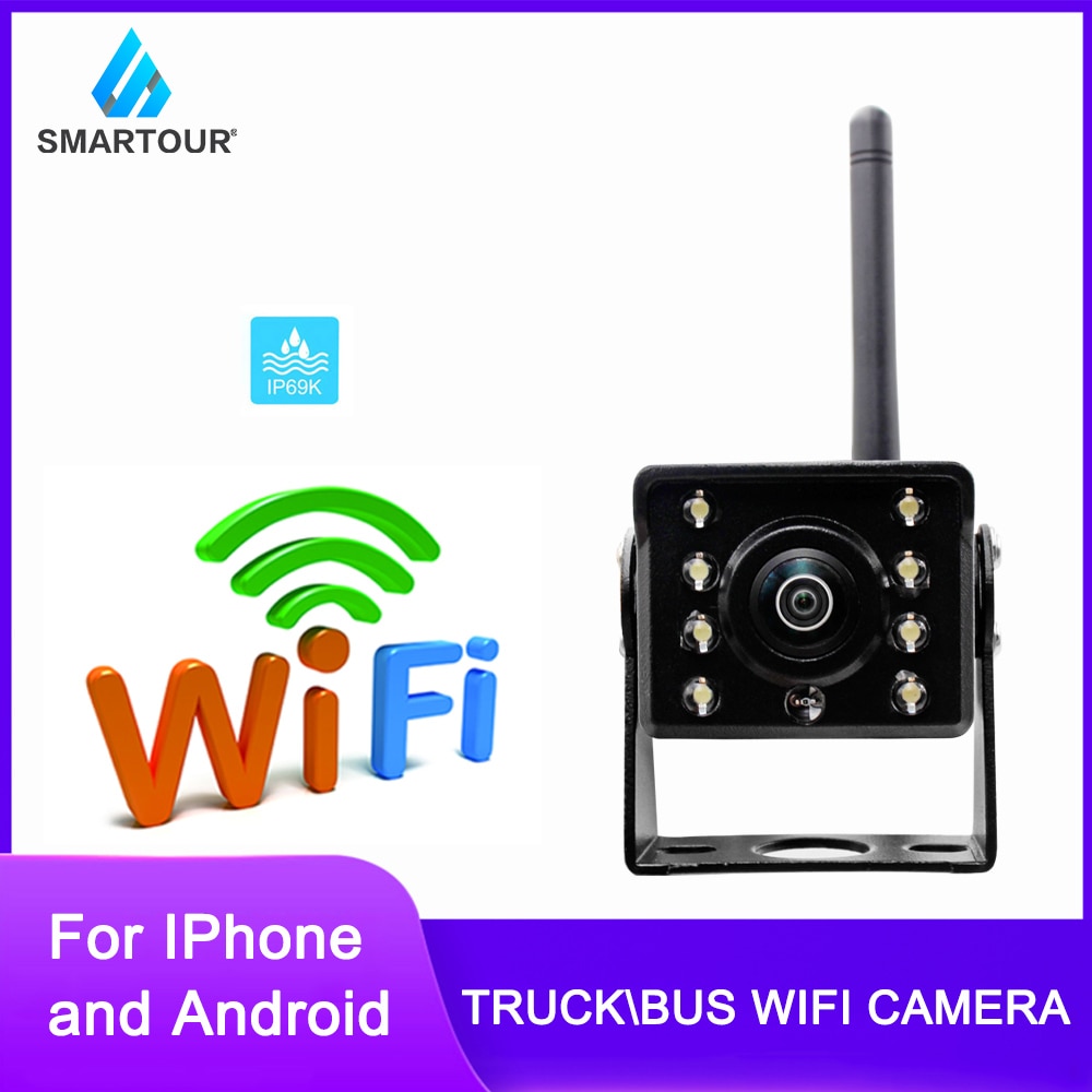 Smartour wifi back -up backup kamera för buss husvagn lastbil släpvagn bil stöd för iphone och android backkamera
