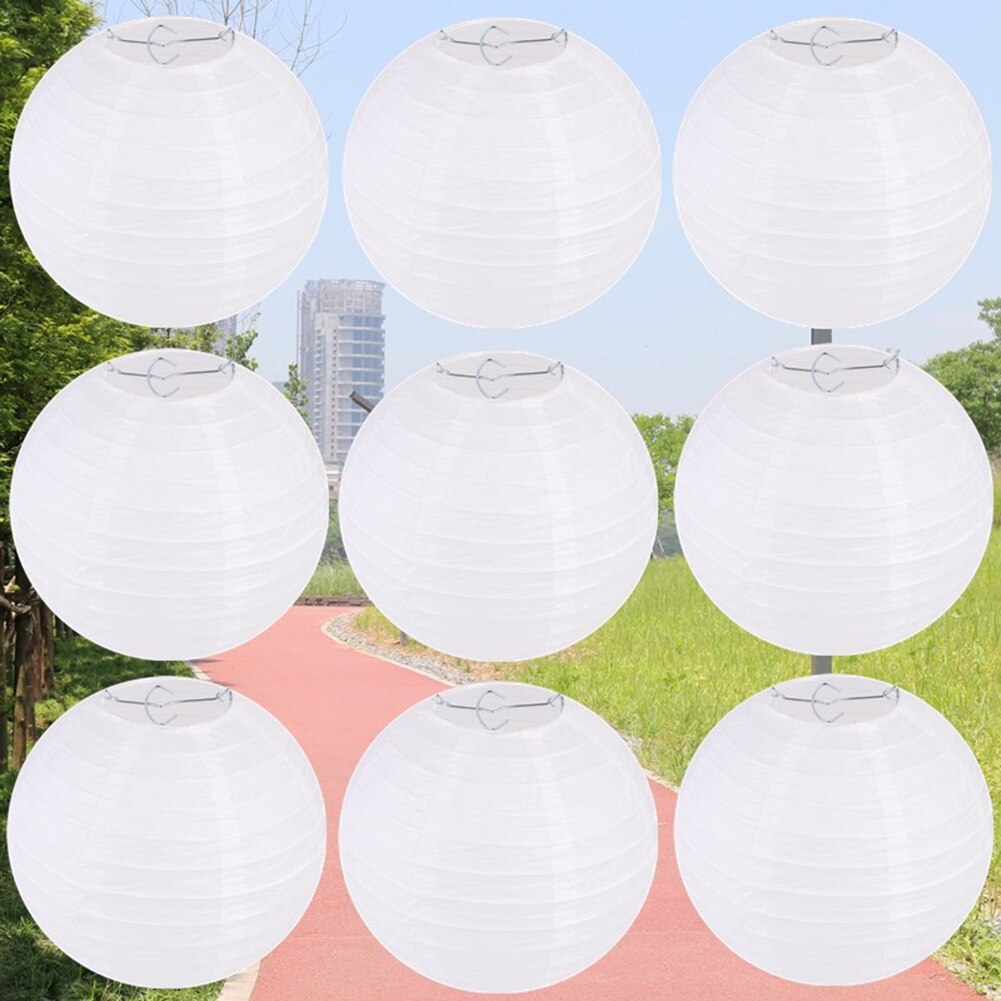 Farolillos chinos de papel de Color blanco de 20/30cm para bodas, eventos, fiestas, suministros de decoración para vacaciones, bola de papel