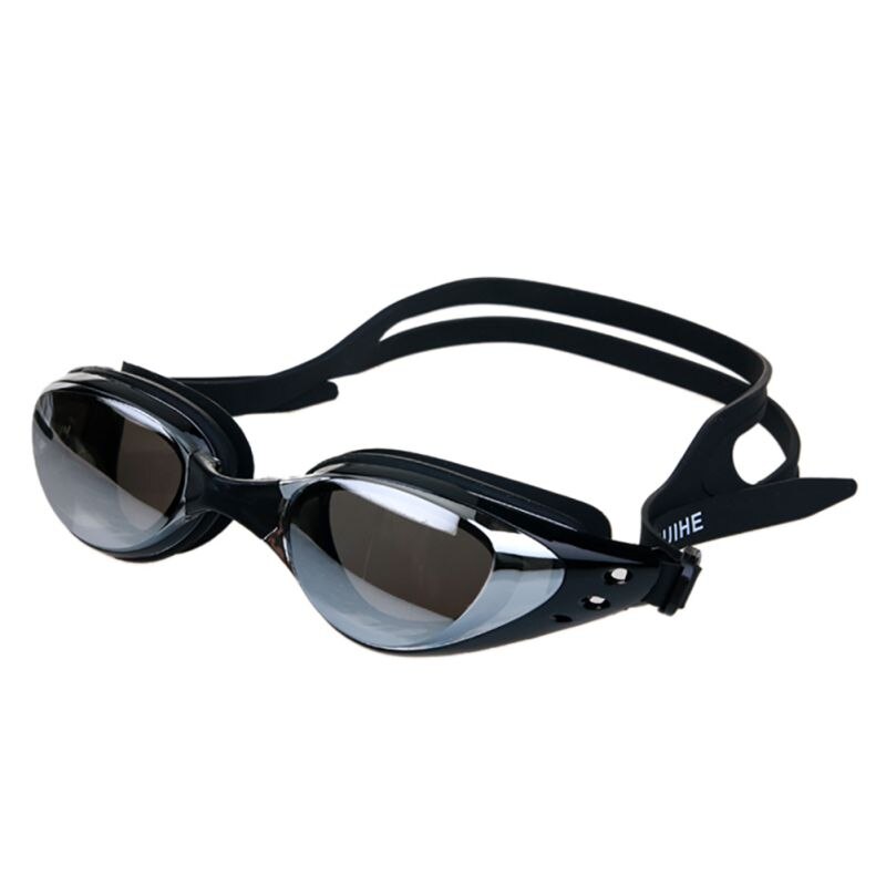 Balight børn svømmebriller justerbare anti-tåge briller uv beskyttelse børn voksne svømningsbriller briller: Sort