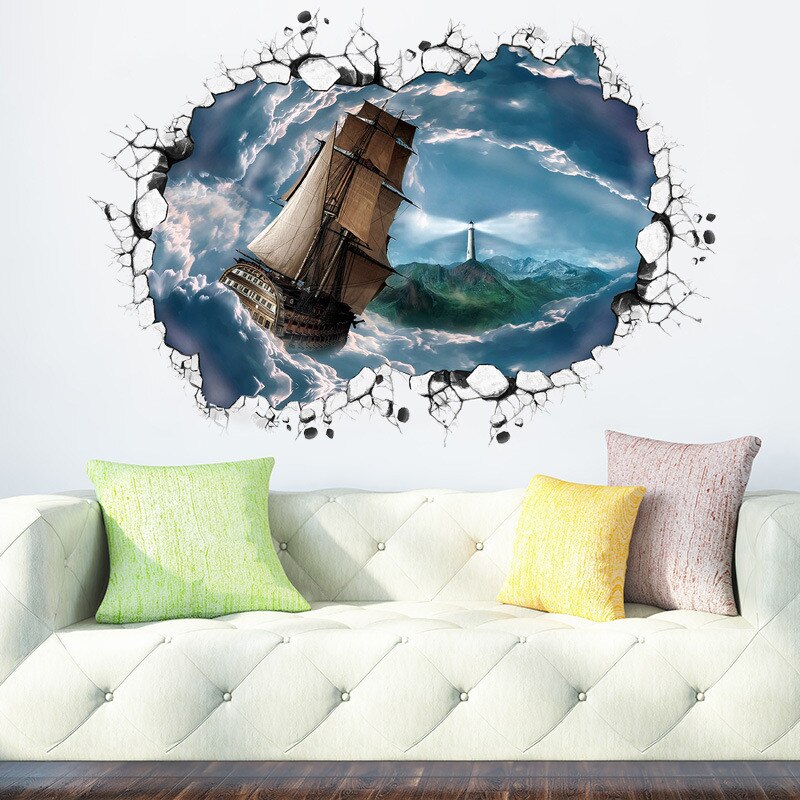 Autocollant de Porte - 3D - Imperméable - Amovible - Vinyle Blanc et Or - 80x200cm - Maison