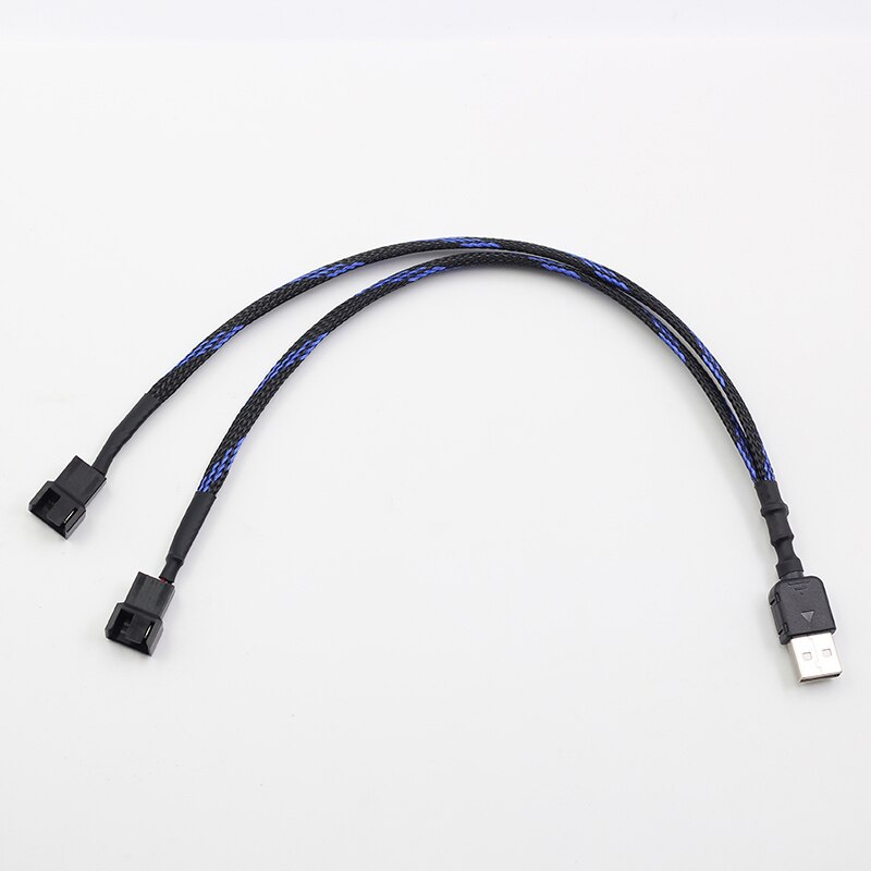 USB to 2-3x 3/4-Pin PWM 5V USB Sleeved Dual Fan Power Adapter Cable 30cm/60cm: 60cm / usb to 2