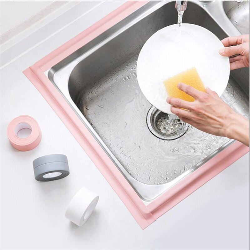 3.2m bad dusj servant badekar tetningslist tape hvit pvc selvklebende vanntett veggklistremerke for bad kjøkken