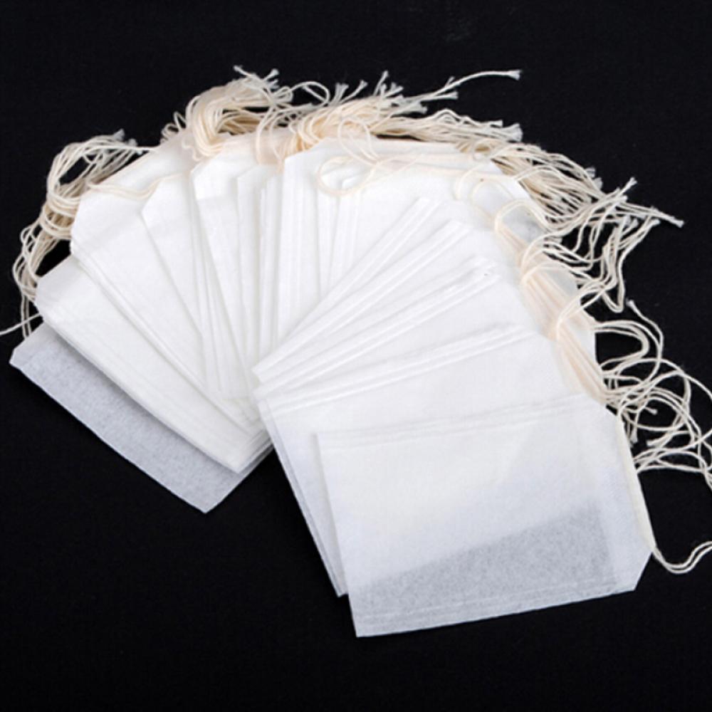 Theezakjes 100 Stks/partij 5.5x6 CM Lege Theezakjes Met String Heal Seal Filter Papier voor Kruid Losse Thee