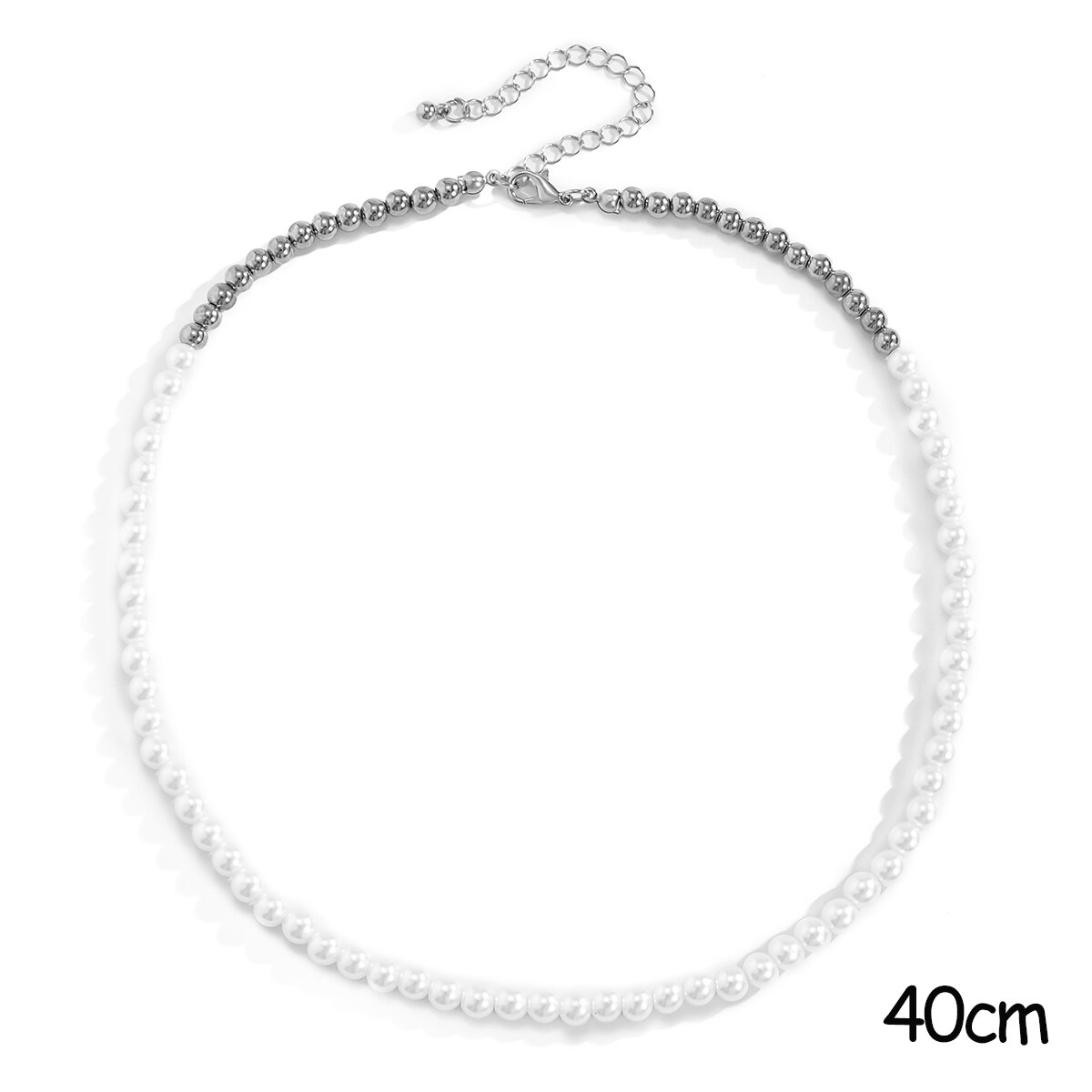 Ingesight. Z Koreaanse Elegante Imitatie Parel Choker Ketting Kraag Eenvoudige Minimalistische Sleutelbeen Ketting Kettingen Voor Vrouwen Sieraden: BK03873