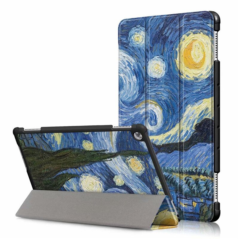 Case for Huawei MediaPad M5 Lite 10 BAH2-W19/L09/W09 Ultra Slim Pu Leather Stand Cover for Media Pad M5 Lite 8.0 Case+film+pen