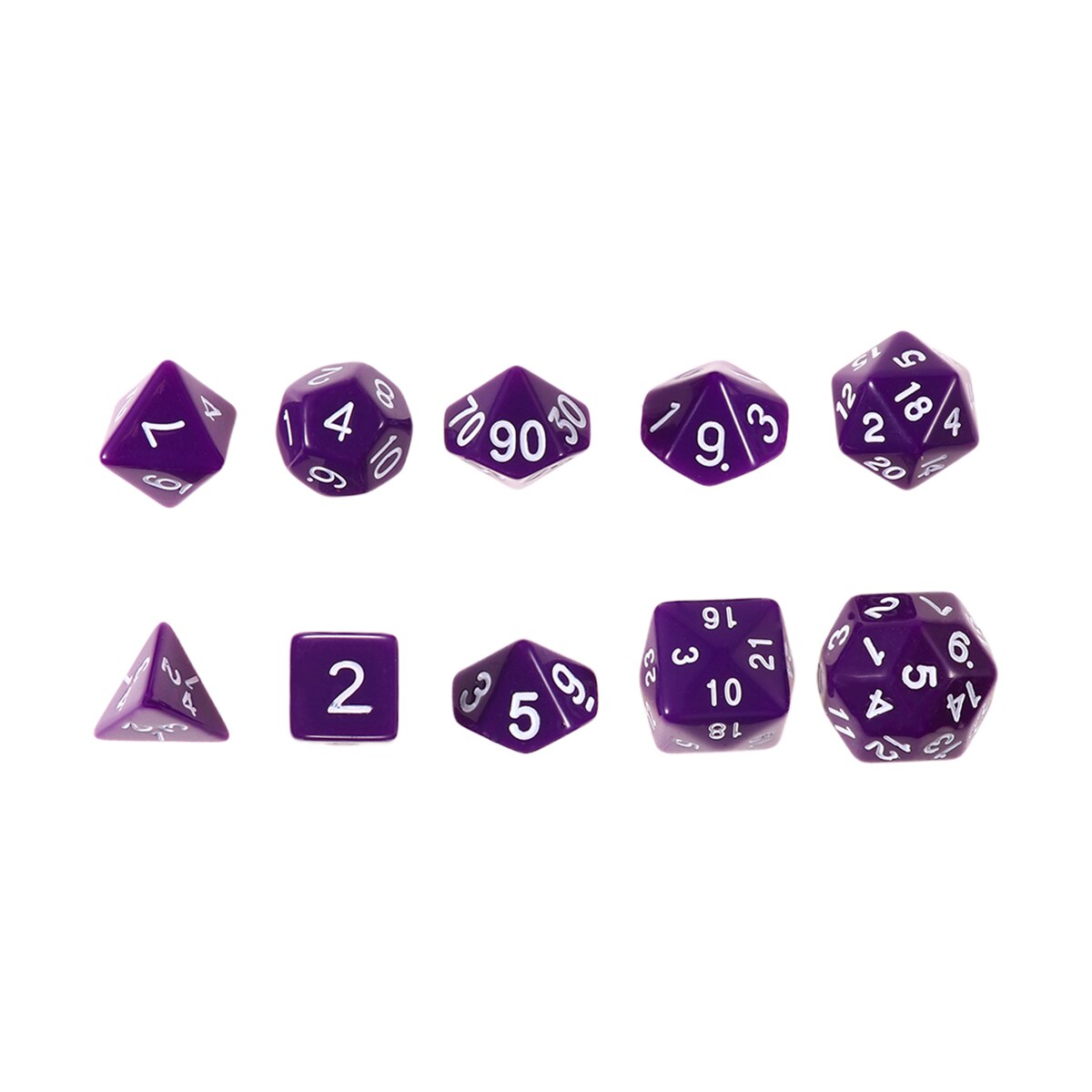 1 Set/10 Pcs Acrylic Polyhedron Dices Numbers Dice Multi-Faceted Entertainment Dice For Home Bar Table Board Games: Purple