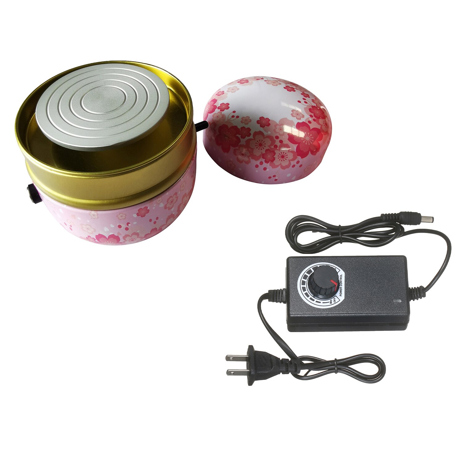 Mini Electric Pottery Wheel Portable Ceramic Machine with 6cm Turntable Clay Sculpting Wheel with Variable Speed and Clockwise