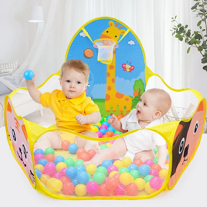 Kids Ball Pit Children Outdoor Indoor Play Tent Toddler Ball Animal Pool Baby Safe Crawl Playpen with Hoop