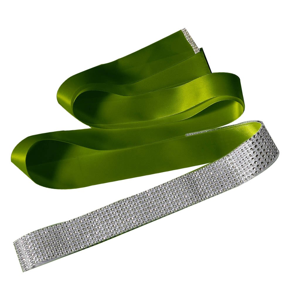 bridal belt sash Boutique Rhinestone Pearl Beading Waistbands for Bridal Wedding Dress Crystal Belt Bow With Satin Ribbons Sash: green