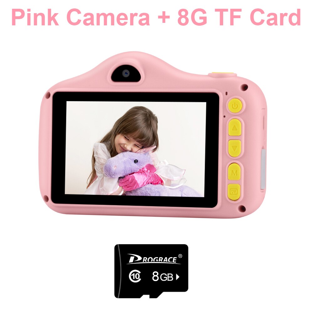 Mini fotocamera per bambini Selfie Photo Camera 3.5 pollici 40MP fotocamera digitale per bambini per regalo festivo di compleanno fotocamera per bambini fotocamera per bambini: Pink-8G SD Card