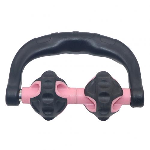 Bærbar håndholdt myk skum arm ben hals ben muskel relaxer ring massasje rulle fitness yoga verktøy: Rosa