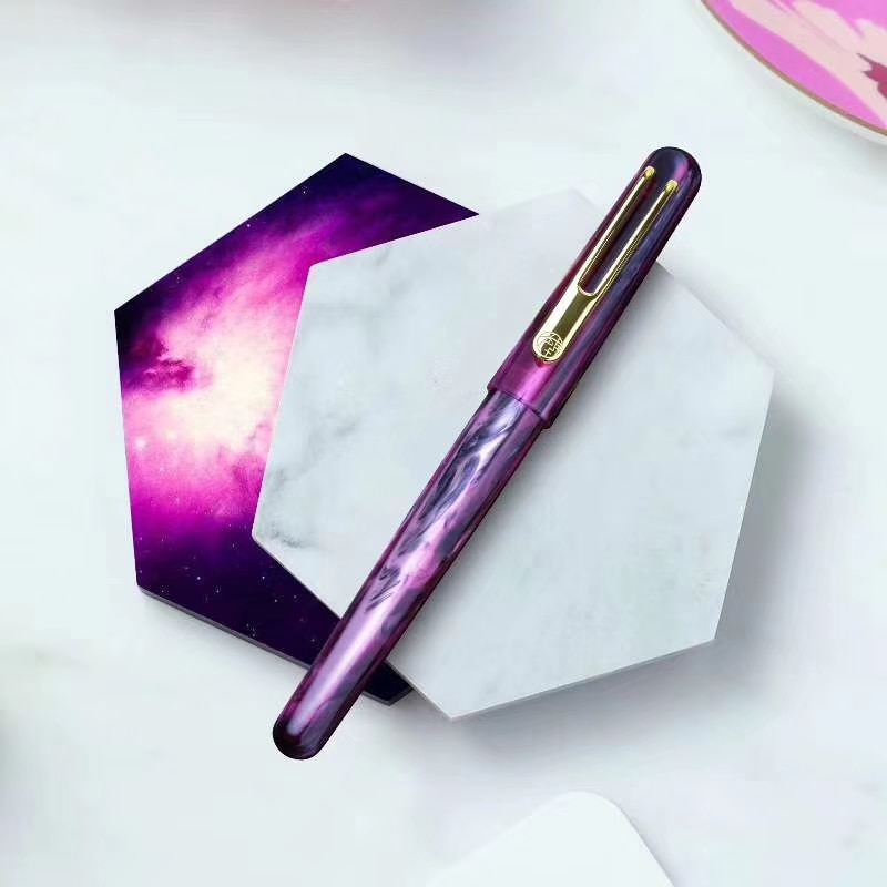 Picasso Celluloid Fountain Pen Pimio EtSandy Aurora Purple PS-975 Iridium Fine Ink Pen Writing Pen for Business Office