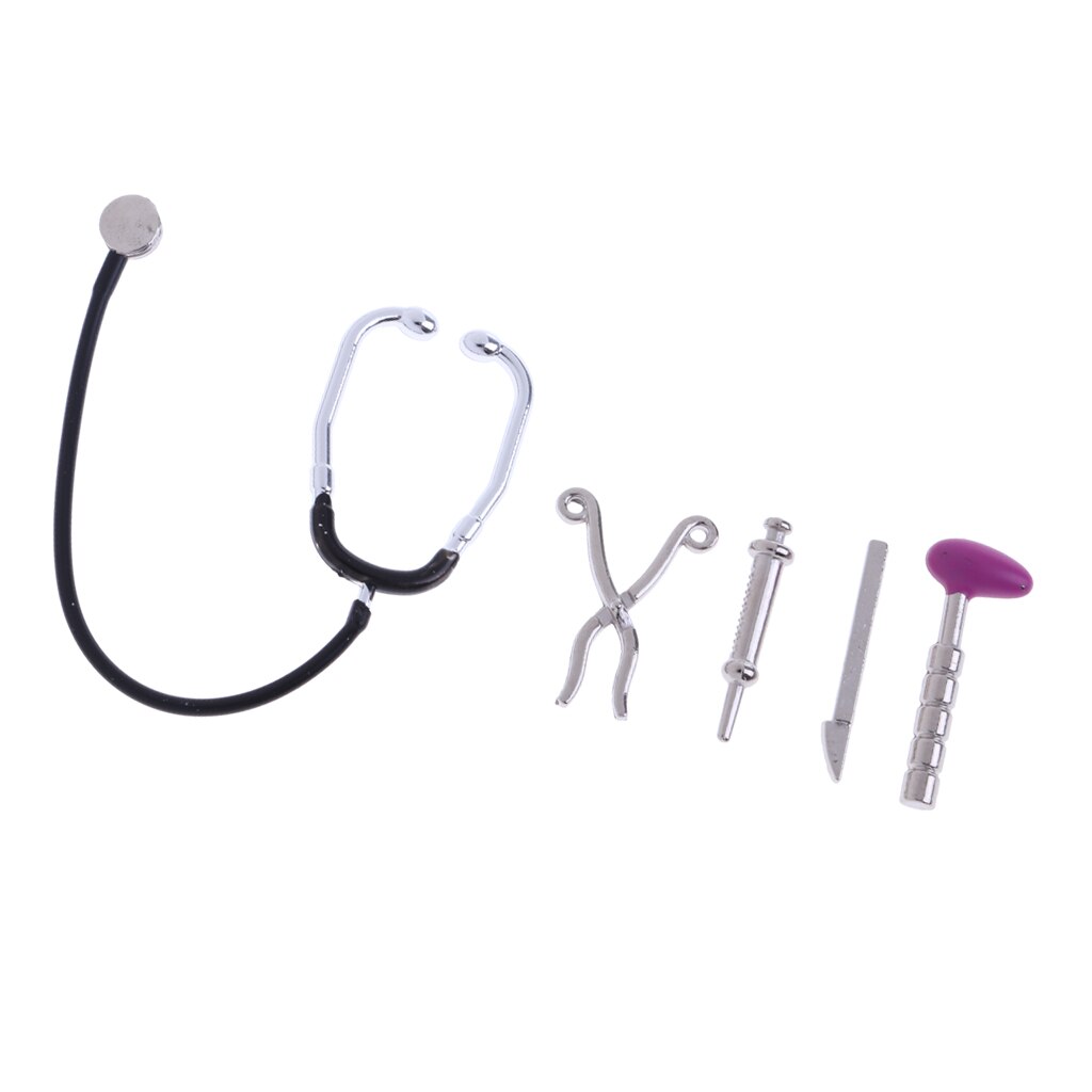 1/12 Dollhouse Miniature 5 Pieces Alloy Set Equipment Decoration