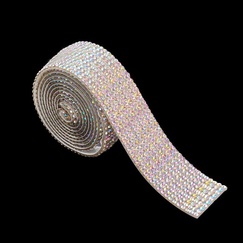 Autocolant autoadeziv cu strasuri de 1 yard, panglica cu cristale sclipitoare, autocolante pentru bijuterie de diamante pentru telefonul auto, pantofi diy, decorare haine: 2.4cm latime