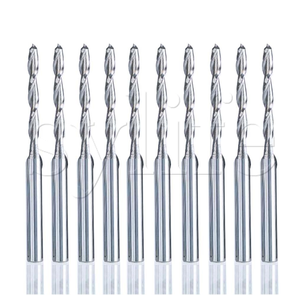 5 stk 2mm dia-carbid cnc fræser 22mm endefræsere kuglenæse spiral fræsere