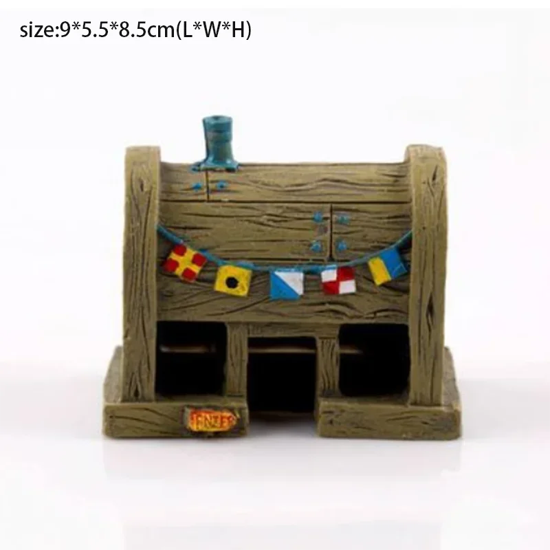 Figuras decorativas para pecera, adornos de resina de simulación, casa de piña, decoración para pecera, paisajismo, accesorios para acuario: Verde