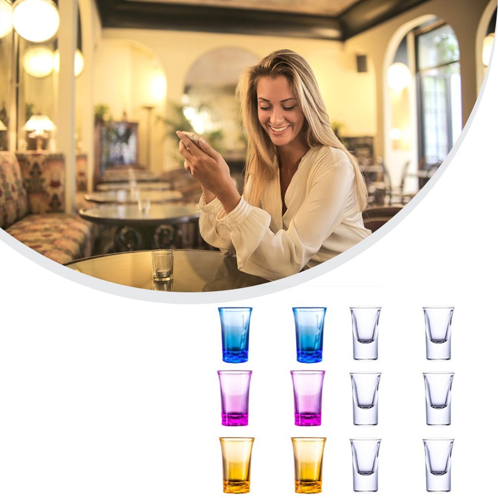 6pcs Drinks Alcohol Water Glass Portable Glass Cup Family Party Hotel Party Guest Cup Bar Accessories