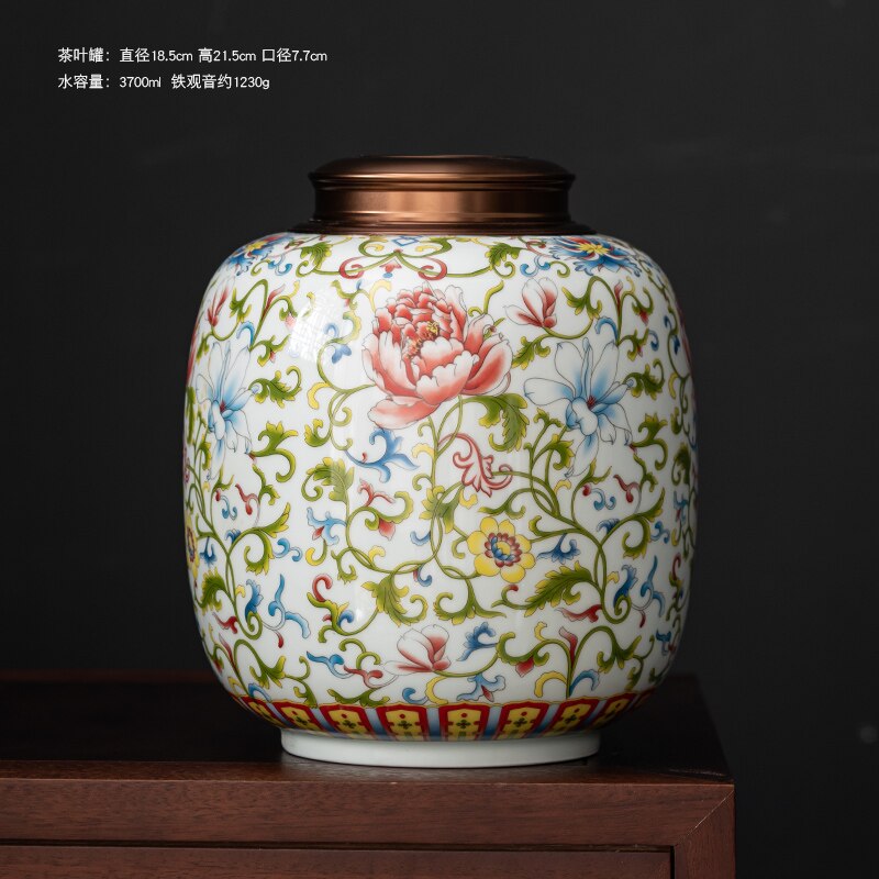 White Ceramic Tea Pot with Lid Home Moisture-proof Tea Bag Storage Box Retro Living Room Decoration Coffee Table Accessories