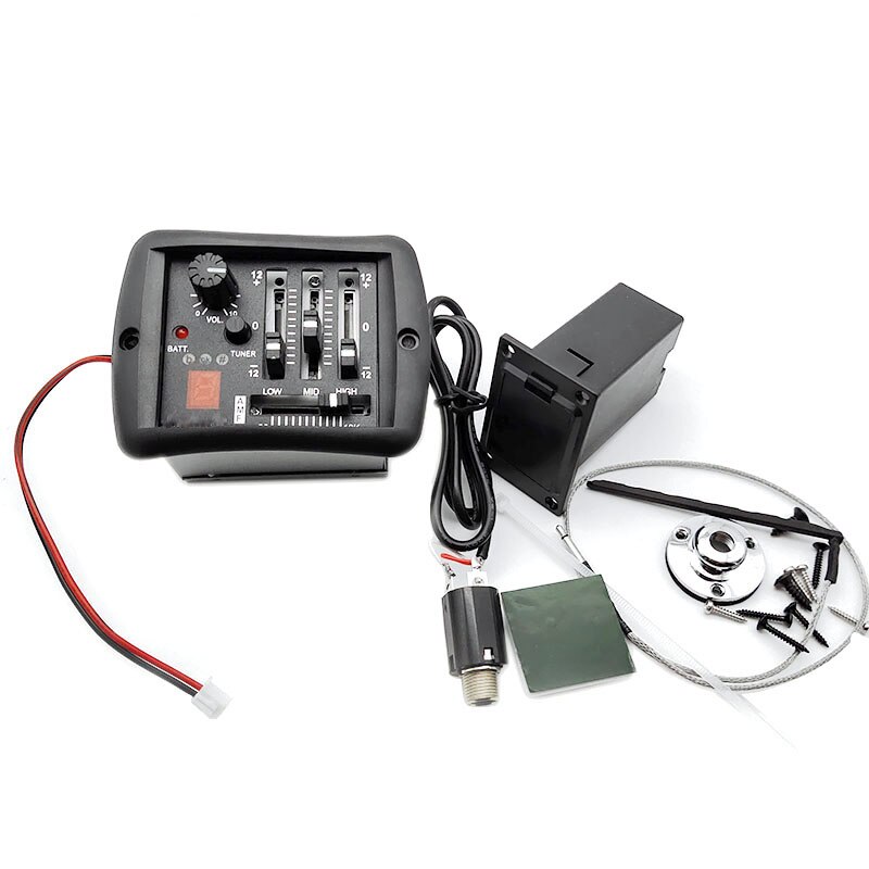 4 Band EQ Equalizer Tuner system with 6.35mm Output Jack Guitar EQ pickup with tuner for Acoustic guitar