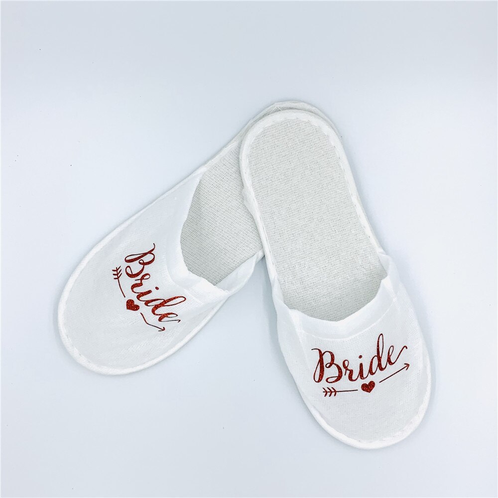 Bruiloft Decoratie Team Bruid Om Zachte Slippers Hand Band Bagagelabel Leer voor Bruids Douche Hen Night Bachelorette Party, Q