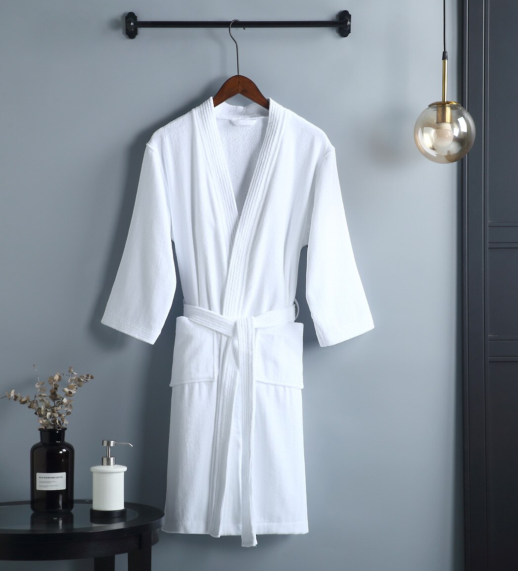 Velvet Bathrobe Men 100% Cotton Winter Thicken Warm Bath Robe Towel Fleece Robe Unisex Soft Gentleman Nightrobe Solid Casual