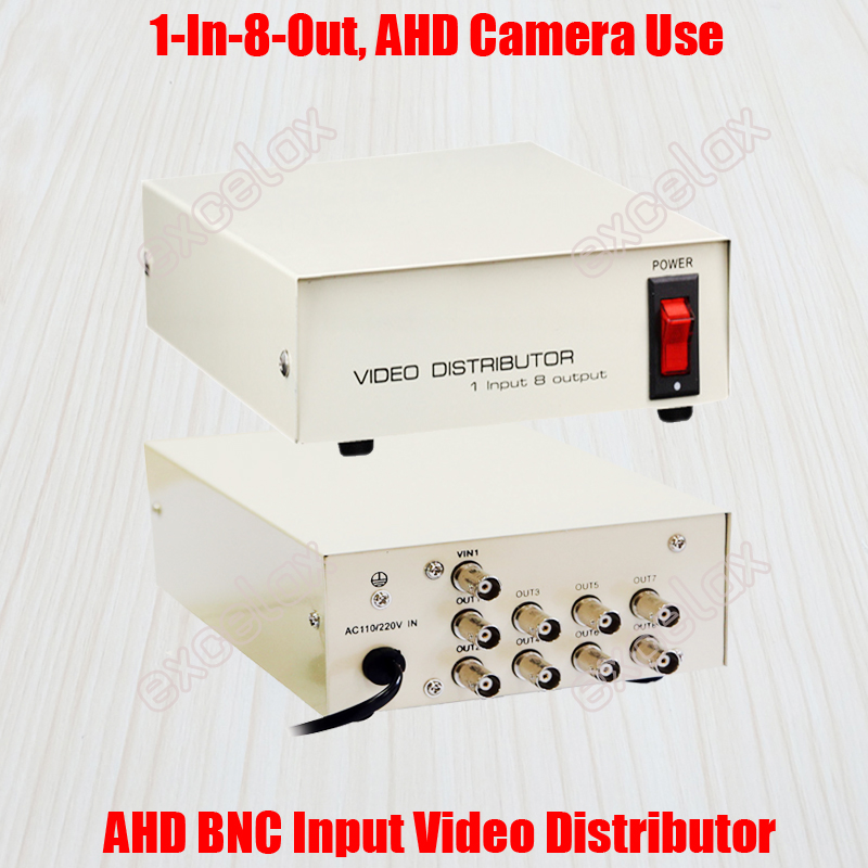 Ac220v 1 in 8 ud ahd bnc-stik ahd videodistributør 1-8ch videosplitter til analog hd cctv sikkerhedskamerasystem