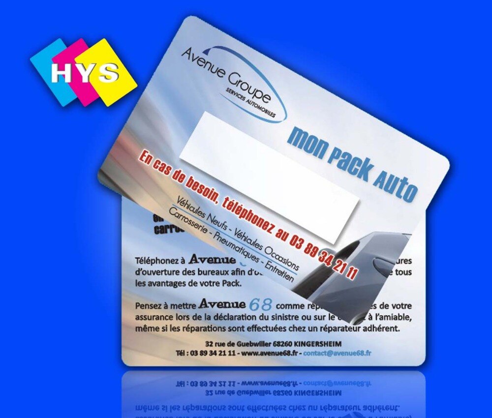 Encoded plastic card and emboss business card printing