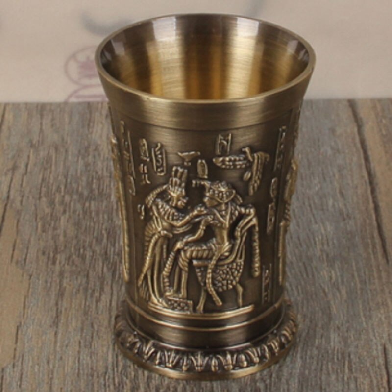 40ml Top Grade Metal Cocktail Champagne Metal Alloys Shot Glass Whisky Wine Egyptian Pharaoh Shot Cup Wine Beer Mug tumbler: design 2