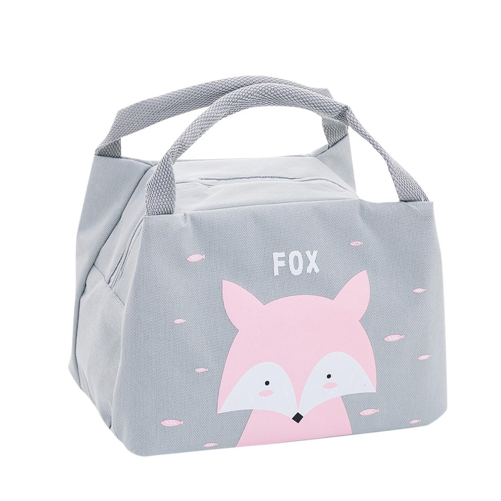 Lunch Bag Portable Cartoon Lunch Food Fresh Pouch Office Picnic Drink Cold Handbag Girls Lunch Box Food Bag Термосумка: D