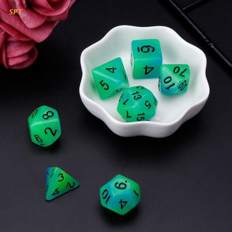 7 Stks/set Lichtgevende Polyhedral Zijdige Dobbelstenen D4 D6 D8 D10 D12 D20 Set Voor Dungeons &amp; Dragon D &amp; D rpg Poly Game Xx