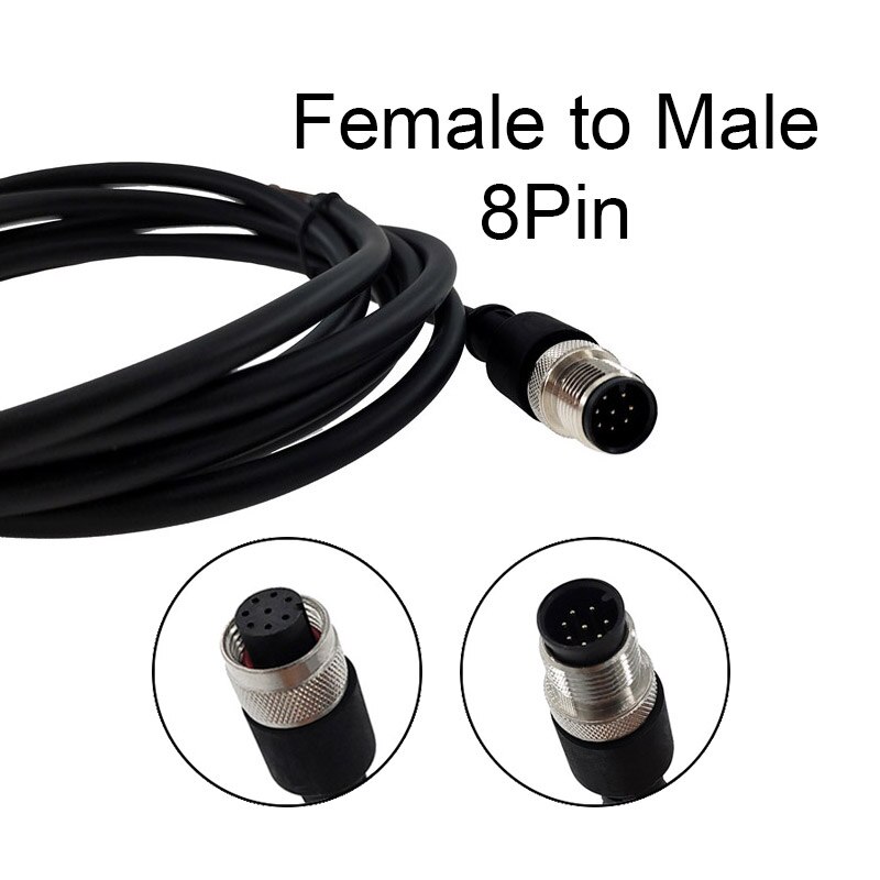 M12 sensor connector cable double head waterproof line male female 2m wire waterproof 4Pin 5Pin 8Pin sensor connectors: Straight F to M 8p