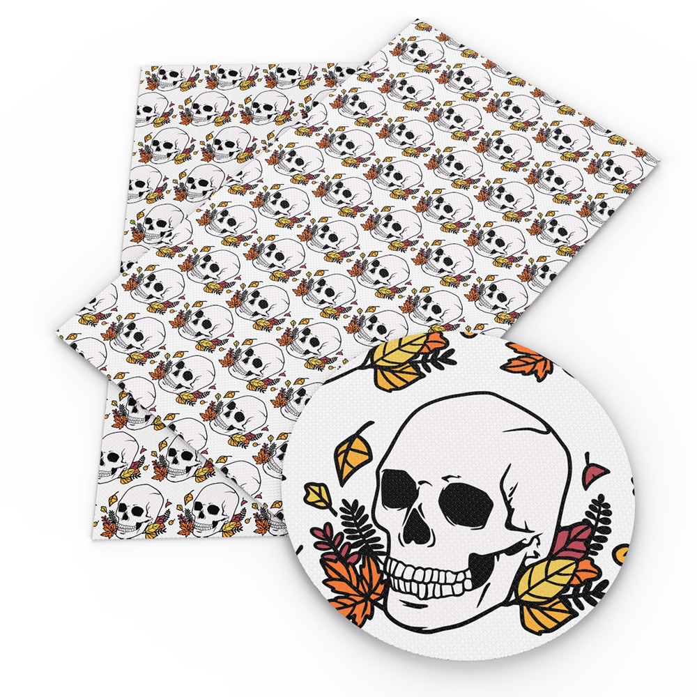 David accessoarer 20*34cm halloween-serien dödskalletryckt konstläder i konstläder för bågar diy handgjorda material ,1 yc 12010: 1108158001