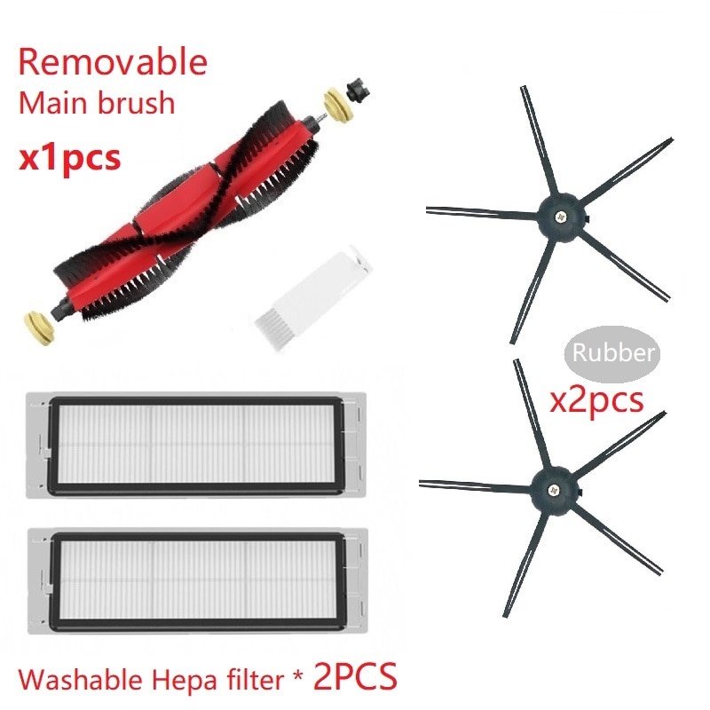 Original S5 MAX Washable Hepa Filter Removable Main Brush Rubber Side