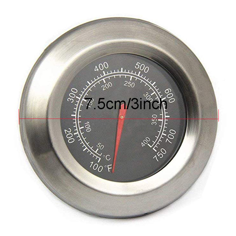 BBQ Thermometer Gauge Charcoal Grill Pit Smoker Temp Gauge Grill Pit Thermometer with Fahrenheit and Heat Indicator for Barbecue: Default Title