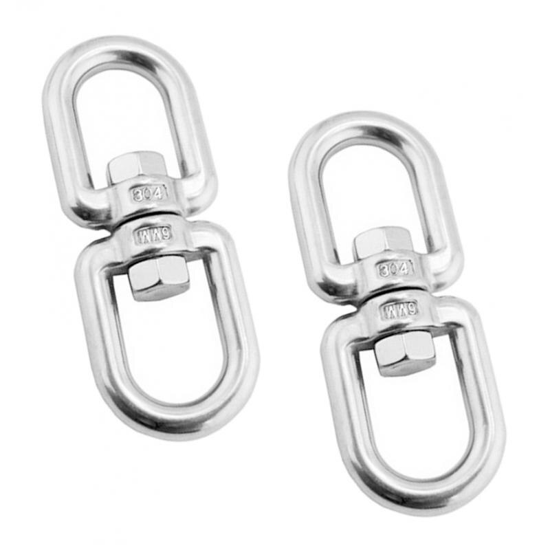 2x Outdoor Stainless Steel Climbing Carabiner Ring Chain Safety Locking Hook