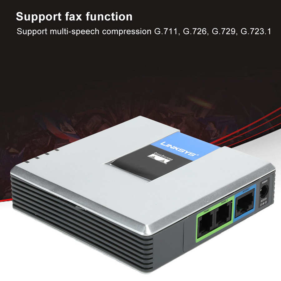 VoIP Gateway Dua-Port Internet Phone Adapter Protocol Converter for Cisco PAP2T 100V-240V