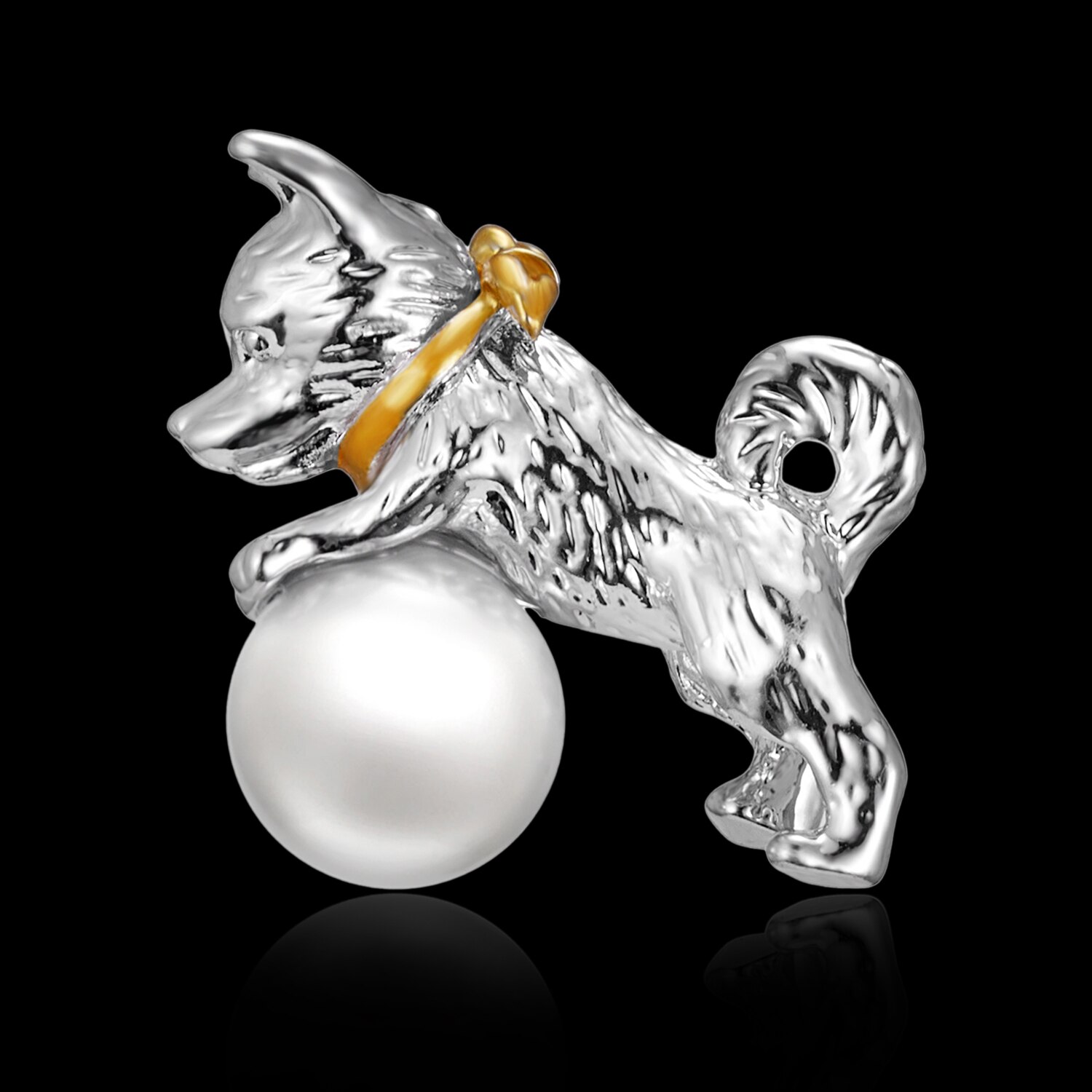 Rinhoo banquete esmalte cão broches liga de alta qualidade ternos camisola chapéu animal broche pinos cachecol fivela