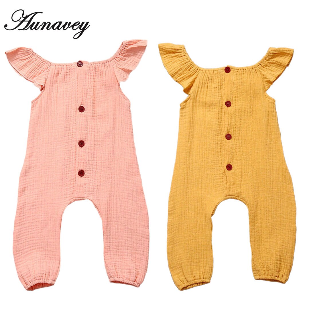 Newborn Baby Girl Boy Summer Clothes Cotton Romper Short Sleeves Jumpsuit Bodysuit Playsuit