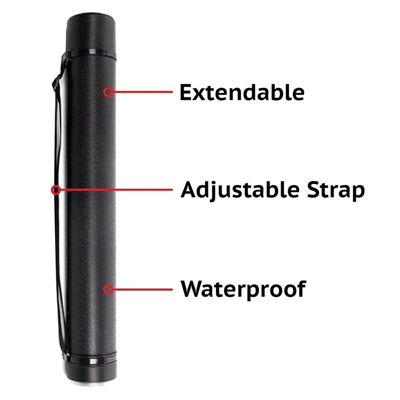 Retractable Poster Tube Shoulder Strap and Handle Portable Durable Round Storage Box