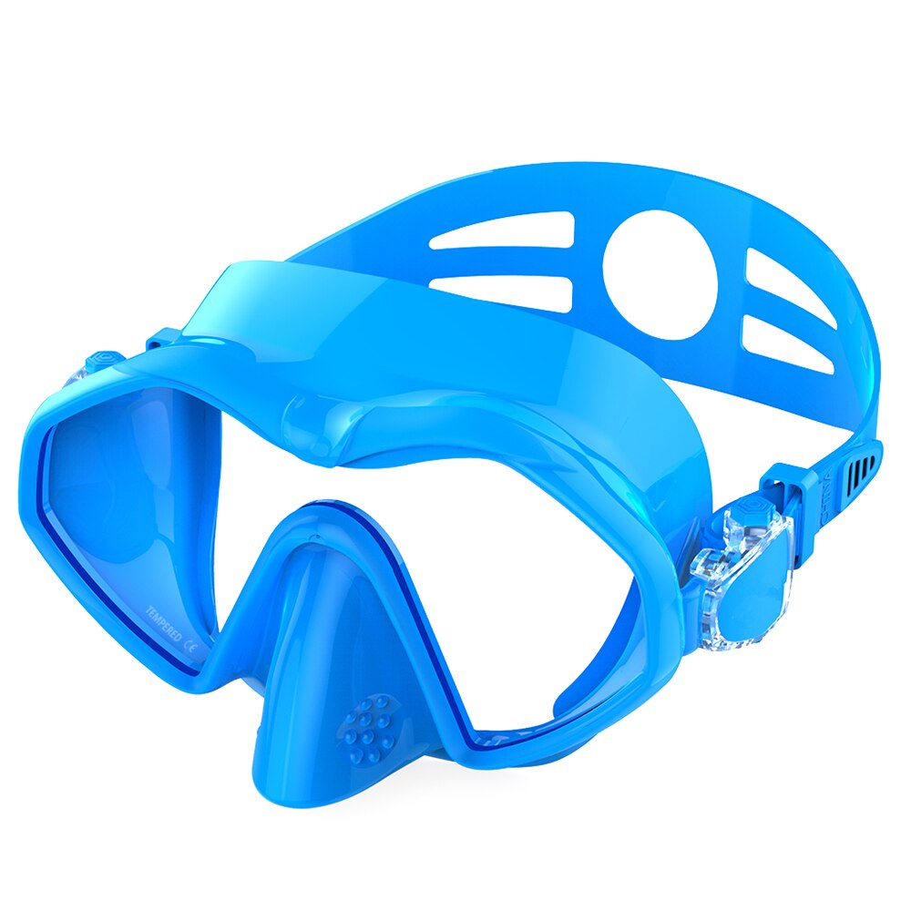 Duikmasker siliconen snorkel anti-condens bril brillenset siliconen zwembadvisuitrusting zwart voor volwassenen: Blauw