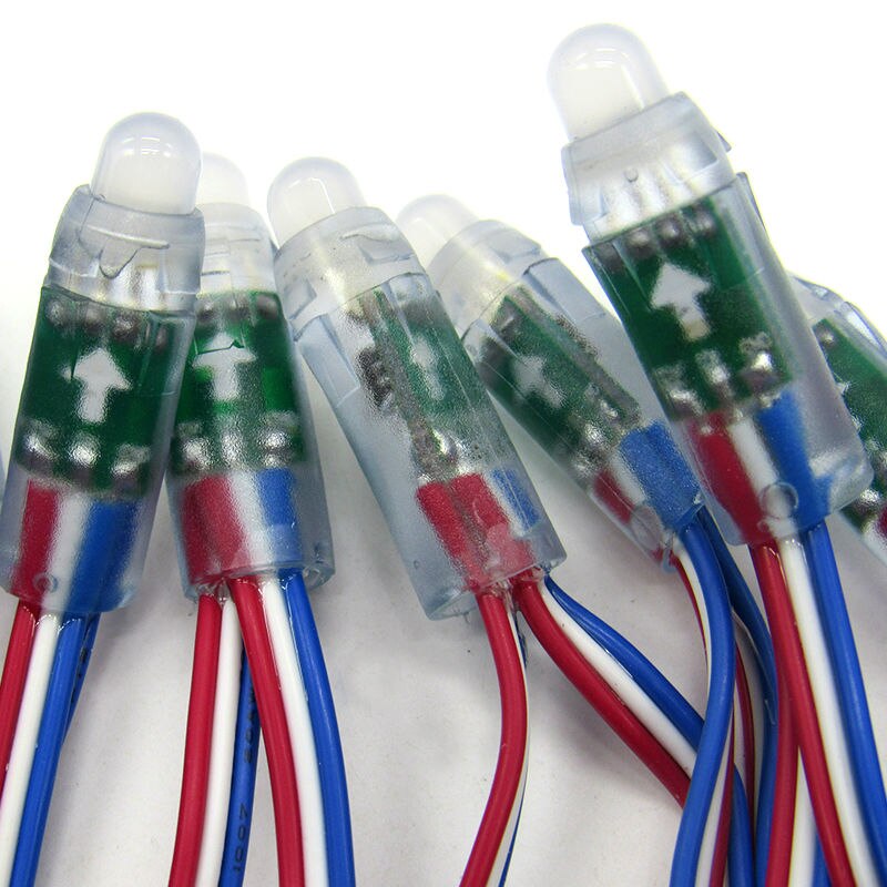 full color 5v 12mm WS2811 UCS1903 SM16703 rgb led pixel string light digital module 50LEDs/string Round Shape Waterproof IP68