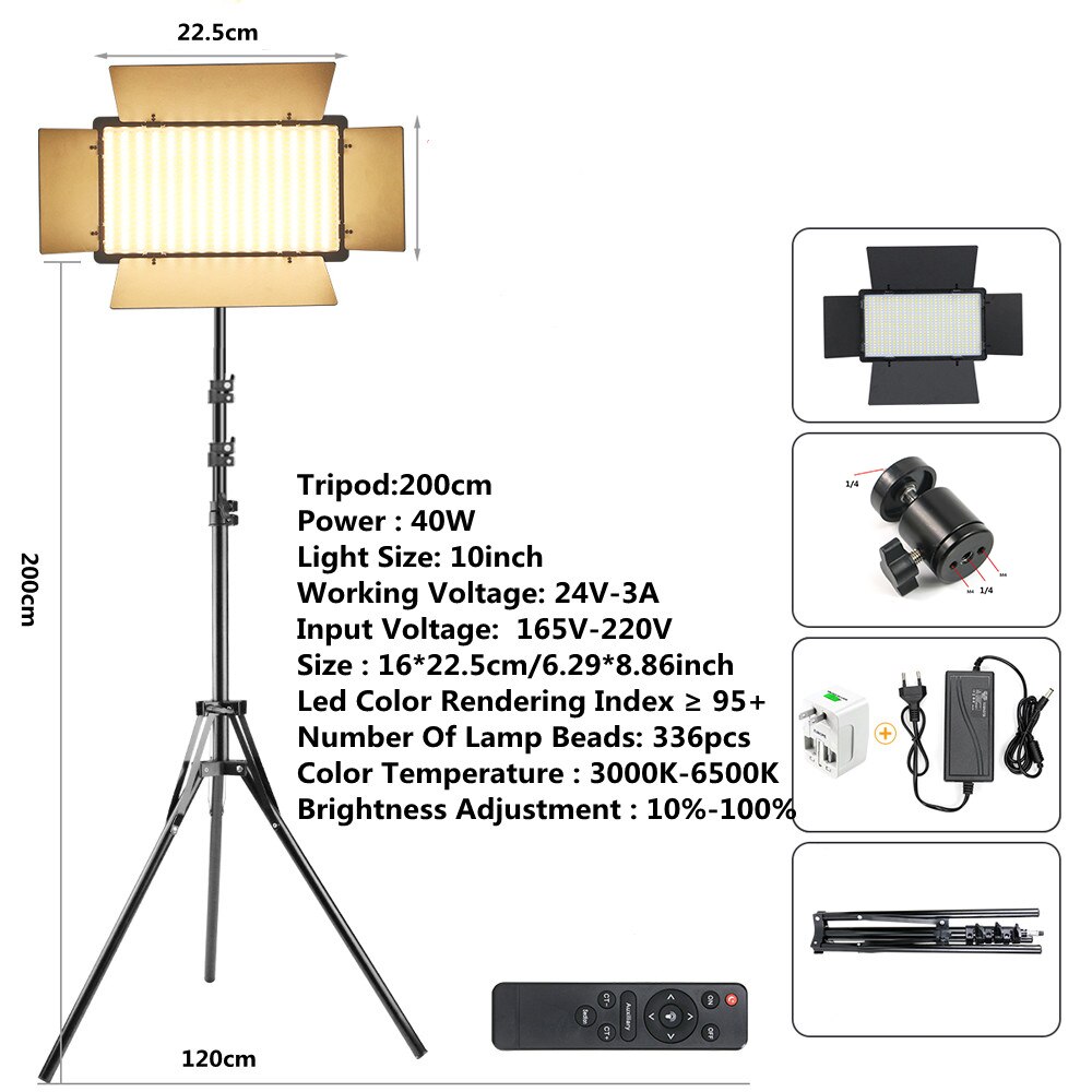 Led Bi-Kleur Photo Studio Light Video Verlichting Opname Fotografie Panel Lamp Met Statief Afstandsbediening Voor Youbute Live streamen