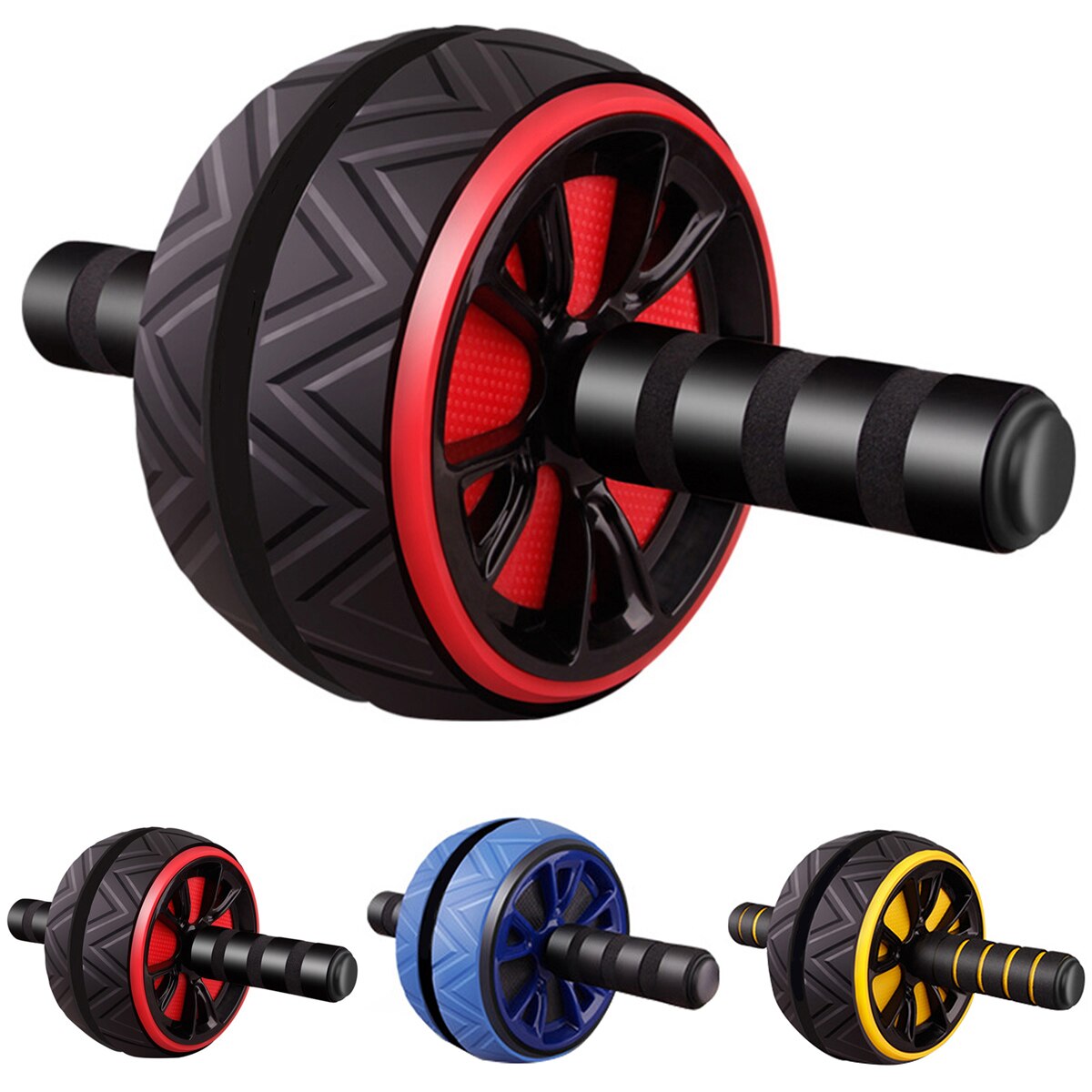 ABS Abdominal Roller Exercise Wheel Fitness Equipment Mute Roller For Arms Back Belly Core Trainer Body Shape Trainning