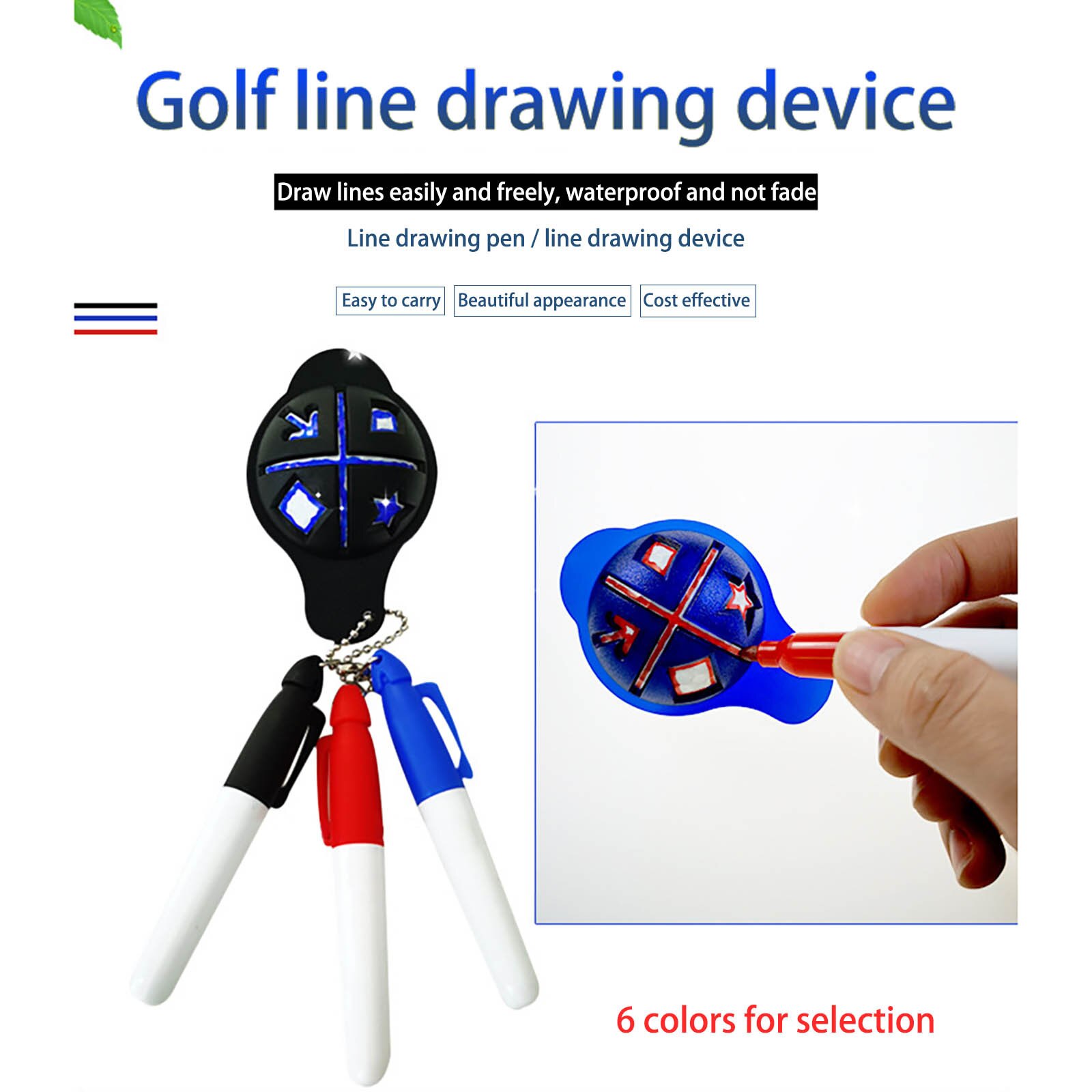 1 Set Golfbal Marker Tool Golf Hoed-Vormige Lijn Tekening Apparaat Putting Lijn Marker Positionering Aids Outdoor Golf sport Tool