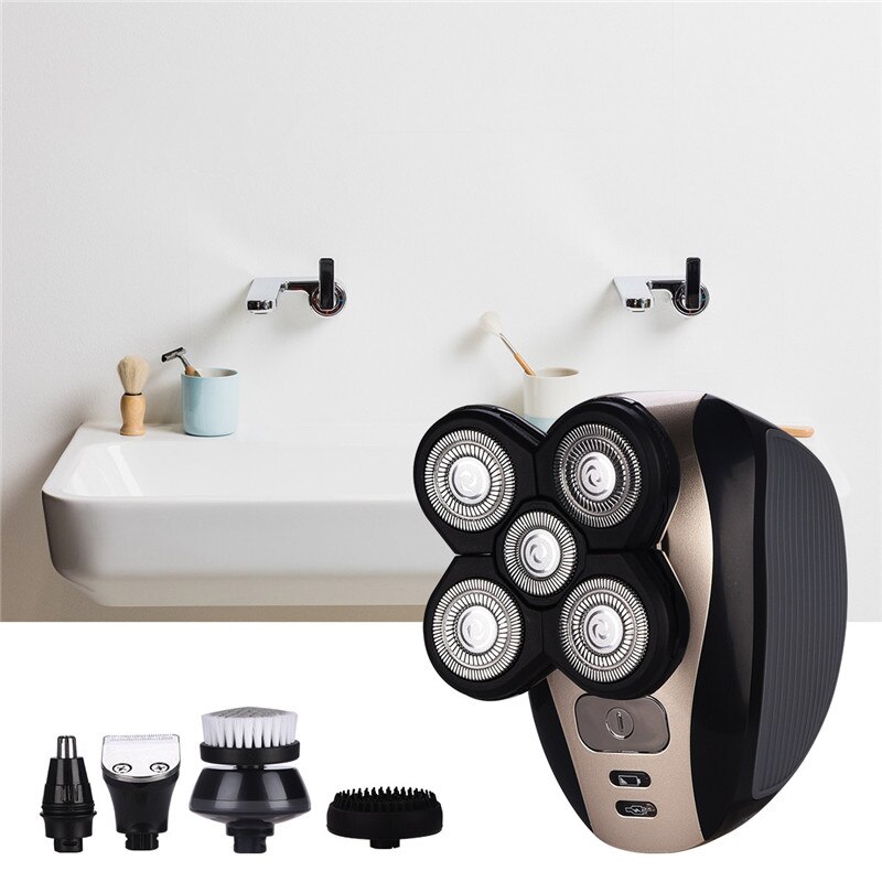 CkeyiN 5 In 1 Männer der 4D Elektrische Rasierer Wiederaufladbare 5 Schwimm Köpfe Bart Nase Ohr Haar Trimmer Glatze razor Clipper Gesicht 44
