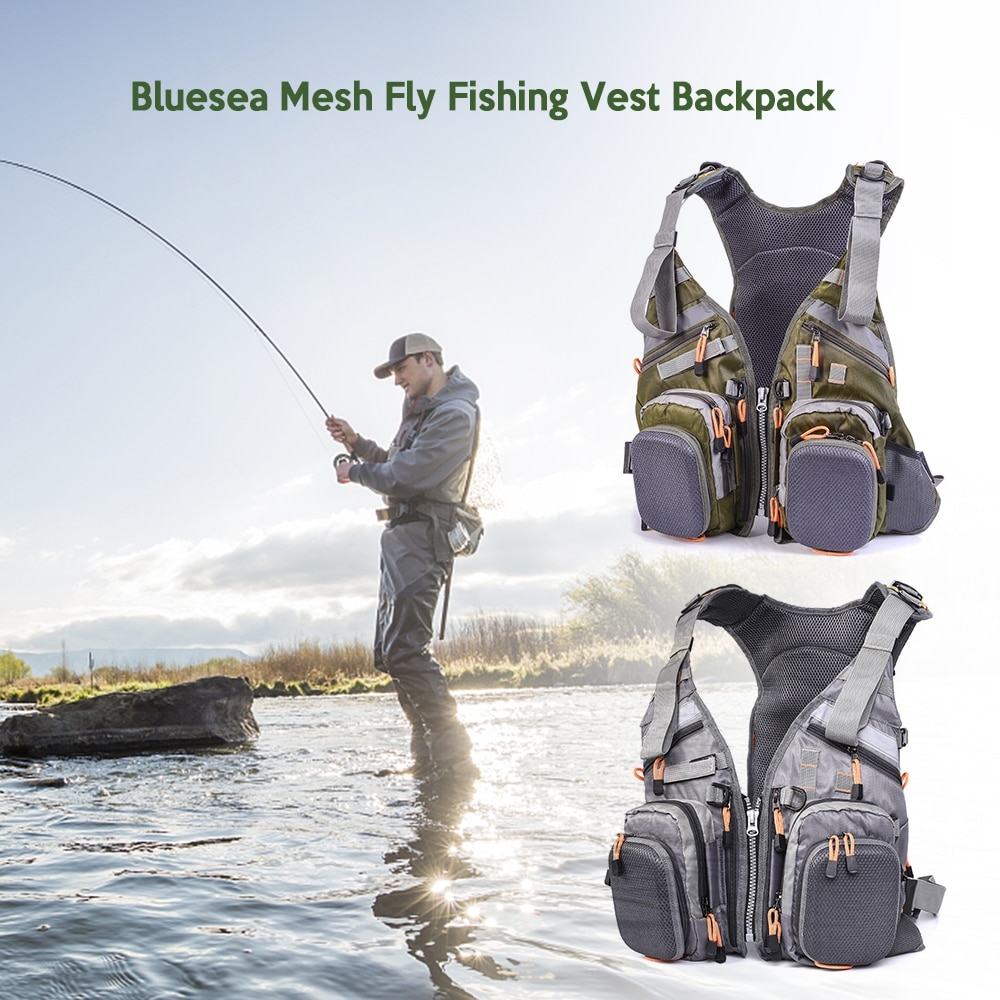 Blusea mesh fluefiskevest rygsæk åndbar udendørs fiskevest drivende jakke gul / hvid vandsport redningsvest