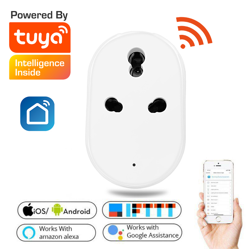 Tuay india sør-afrika 16a smart wifi plugg tuya alexa google assistent ifttt usa uk plugg stemmekontroll stikkontakt smartlife